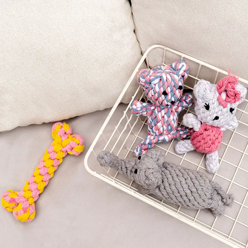 Bite-Resistant Rope Ball Dog Toy.