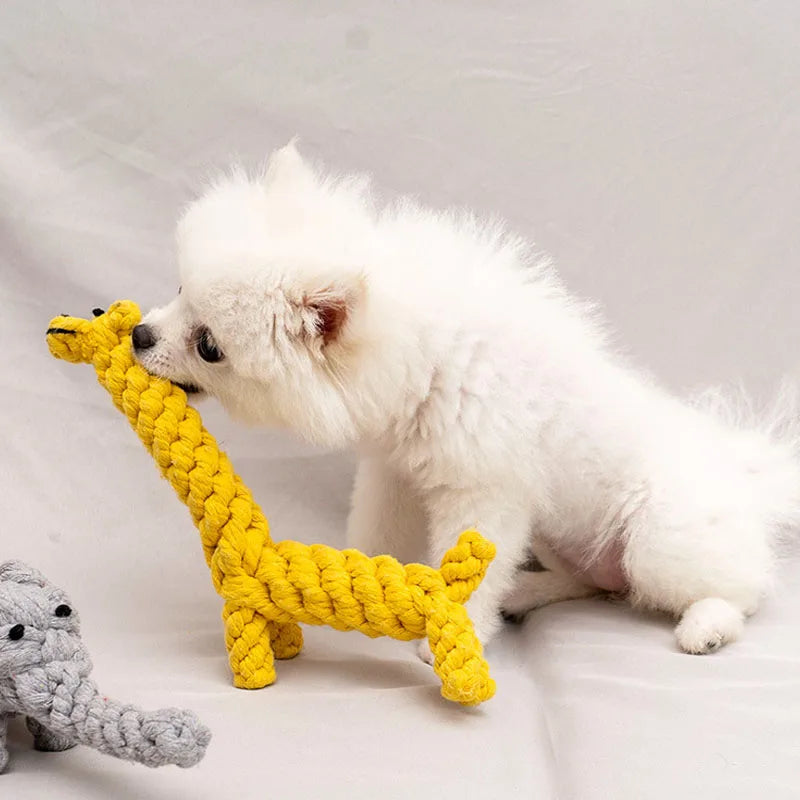 Bite-Resistant Rope Ball Dog Toy.