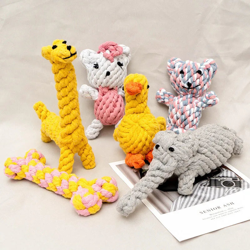 Bite-Resistant Rope Ball Dog Toy.