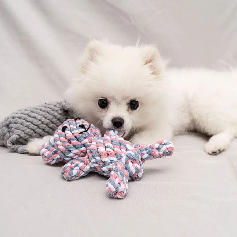 Bite-Resistant Rope Ball Dog Toy.