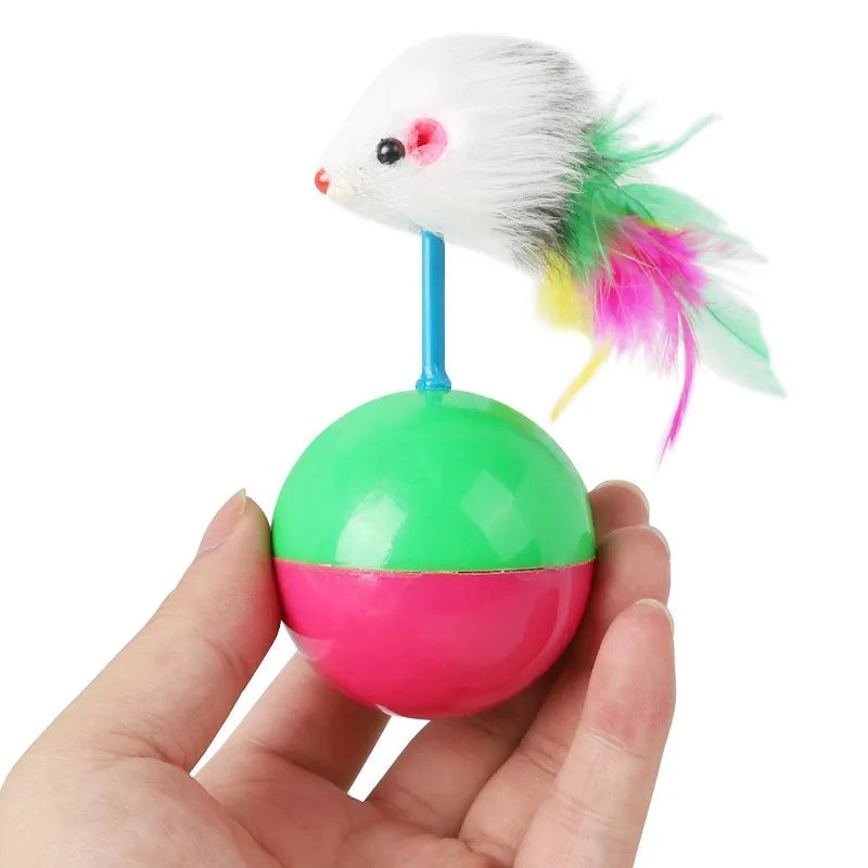 Interactive Rolling Mouse Ball Toy for Cats & Dogs