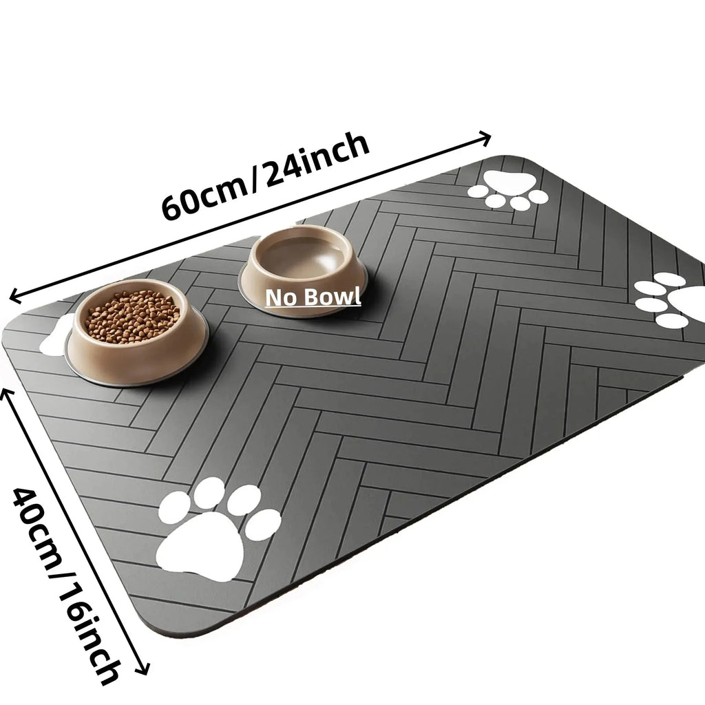 PawDry™ Absorbent Feeding Mat.
Quick-drying, waterproof feeding mat designed to keep your floors clean and dry around your pet’s food and water bowls.