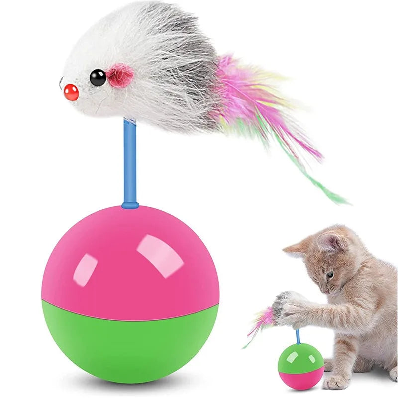 Interactive Rolling Mouse Ball Toy for Cats & Dogs