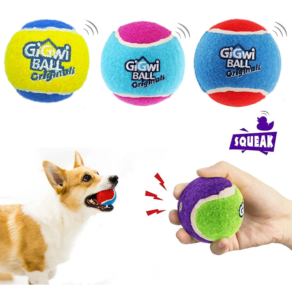 Squeaky High-Bounce Tennis Ball Dog Toy