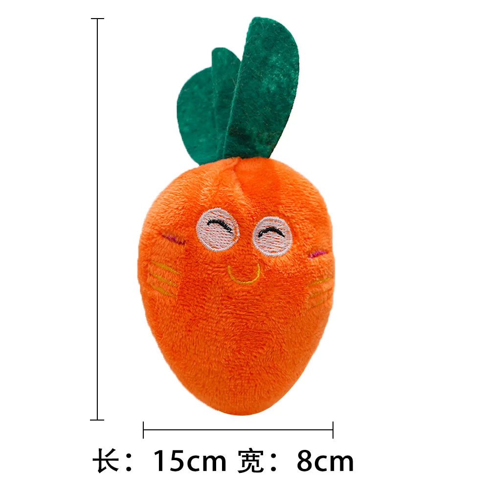 Plush Squeaky Dog Toy | Duck, Bone & Carrot Designs