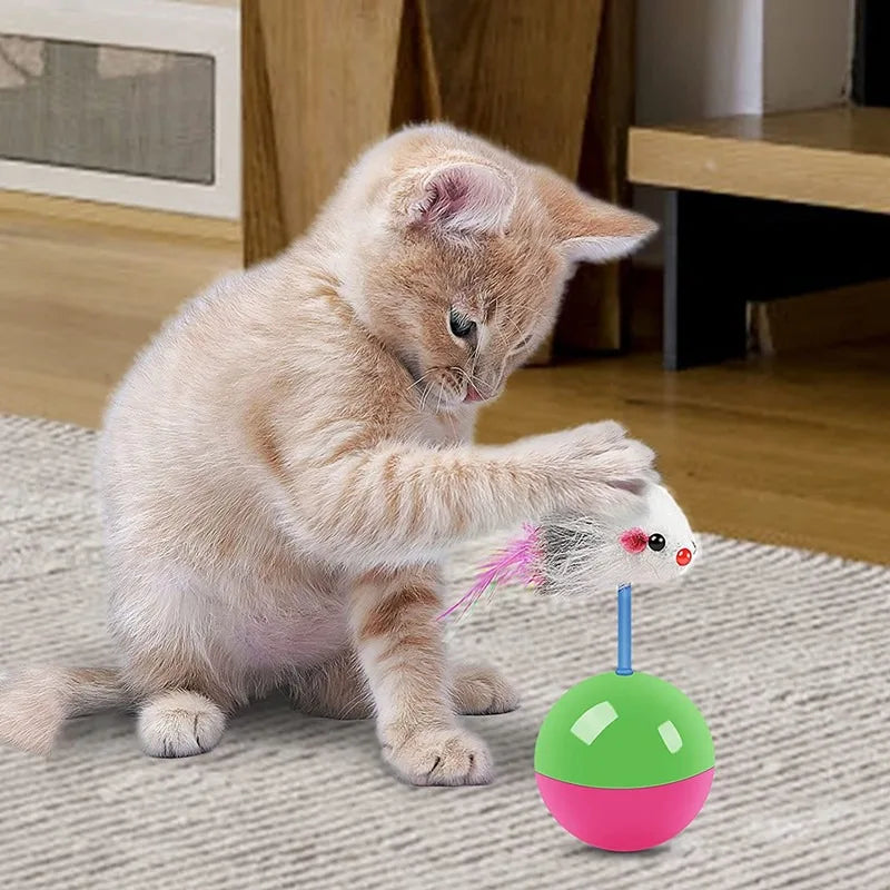 Interactive Rolling Mouse Ball Toy for Cats & Dogs