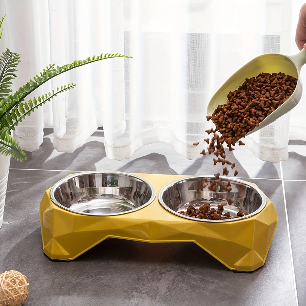 Non-Slip Stainless Steel Double Pet Bowl ⭐